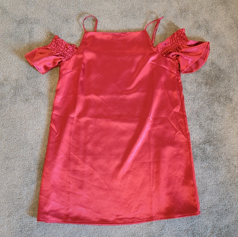 Satin Off the Shoulder Dress